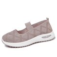 thumbnail image 4 of Gpaecead Women's Knit Mesh Walking Shoes Soft Sole Breathable Non Slip Elastic Strap Comfortable Slip On Flats For Summer Daily B-Pink, 4 of 8