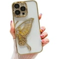 thumbnail image 5 of Compatible with iPhone Case,Glitter Electro Plated Butterfly Liquid Sand Clear Camera Lens Protection Soft Shockproof Cover Phone Case (Black,iPhone 12 Pro Max), 5 of 5