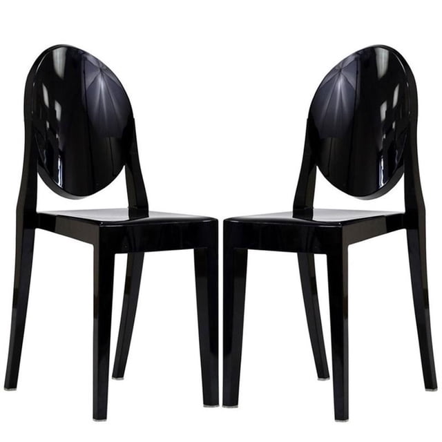 Hawthorne Collection Chaise de Salle à Manger Noire (Ensemble de 2)