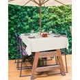 thumbnail image 3 of Beige Outdoor Tablecloth with Umbrella Hole and Zipper, Solid Color Table Cover for Rectangle Tables Waterproof Tabletop Collection for Patio, Garden, Picnic, Camping 60 x 84 inch, 3 of 6