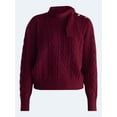 thumbnail image 5 of Free Assembly Women’s Tie Neck Cable Knit Sweater, Midweight, Sizes XS-XXL, 5 of 5