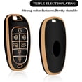 thumbnail image 3 of Key Fob Cover Compatible with Hyundai Sonata Santa Fe Tucson 2020-2023 7 Button TPU Keychain Case Holder Protector,A:black, 3 of 6