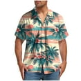 thumbnail image 2 of Cllios Hawaiian Shirts for Men Big and Tall Tropical Print Holiday Tops Regular Fit Cuban Collared Short Sleeve T-shirts Cotton Button Down Bowling Shirts S-5XL, 2 of 5
