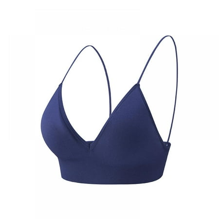 

Xmarks Bralette for Women Spaghetti Strap Triangle V Neck A-D Cups Bra Padded Wire Free Pull On Closure