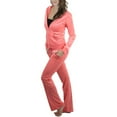 thumbnail image 4 of ToBeInStyle Women's Velour Tracksuit Zip-Up Hooded Jacket and Matching Pants, 4 of 4