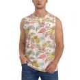 thumbnail image 3 of Uemuo Tropical Pink Flamingo Pineapple Pattern Men's Sleeveless T-Shirt,Muscle Athletic Tank Top, Moisture-wicking Quick-dry Breathable Classic Tee Top for Gym Run Outdoor Sports-XX-Large, 3 of 8