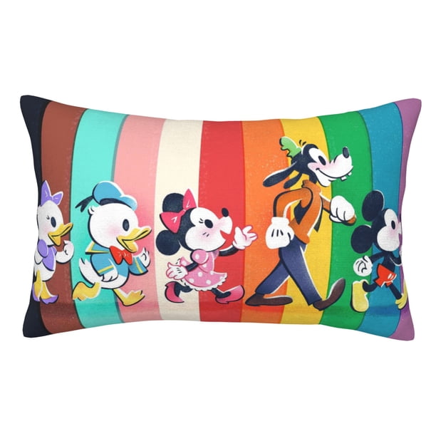 Anime Mickey Minnie Mouse 27 Funda de almohada con bonito personaje de Dibujos animados para decorar la sala de estar, el sofá y el dormitorio, 35 x 50 cm