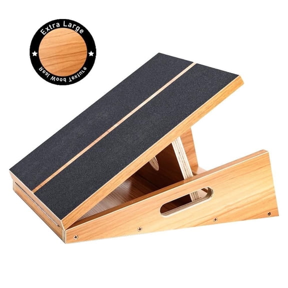 StrongTek Extra Large Wooden Slant Board, Adjustable Incline Board and Calf Stretcher, Stretch Board, Extra Side Handle 16 X 18 Inches, 5 Positions (500 LB Capacity)