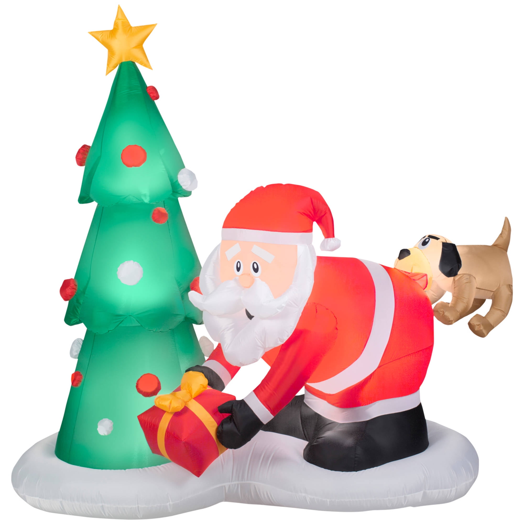 Airblown Inflatables Santa And Dog Scene Inflatable Walmart Com