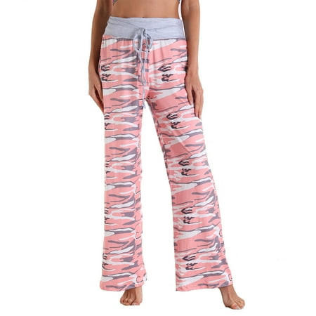 

Women s Comfy Casual Pajama Pants Floral Print Drawstring Palazzo Lounge Pants Wide Leg Loose