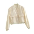 thumbnail image 1 of Chaqueta De Mujer Primavera Para Mujer Damas Recortadas Dos Bolsillos Grandes Abrigo Casual S Beige Sunnimix chaqueta de primavera para mujer, 1 of 8