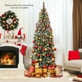 thumbnail image 5 of Costway 6 FT Pre-Lit Christmas Tree Hinged Slim Pencil Xmas with 250 LED Lights & 618 Tips, 5 of 10