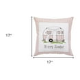 thumbnail image 3 of 17" X 17" Light Pink Checkered Easter Bunny Camper Throw Pillow, 3 of 6