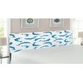 thumbnail image 2 of Sea Animals Headboard, Pattern Dolphins Illustration Ornamental Nature Under the Wildlife Marine, Upholstered Decorative Metal Bed Headboard with Memory Foam, King Size, Blue White, by Ambesonne, 2 of 4