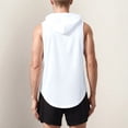 thumbnail image 5 of Xijirk Tank Tops Men,Hooded Tank Tops Casual Sports Gym Summer Vacation Comfortable Sleeveless Design Versatile Style for Everyday Wear,Mens Tank Top,White,XL, 5 of 9