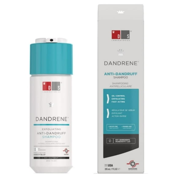 DS Labs Dandrene Dandruff Shampoo - Exfoliating, Loosens Flakes, Dry Itchy Scalp, Seborrheic Dermatitis &amp; Psoriasis, 205mL