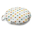 thumbnail image 1 of Geometric Round Floor Cushion with Handle, Colorful Polka Dots in Repeated Style, Decorative Pillow for Living Room & Dorms, 18" Round, White Multicolor, by Ambesonne, 1 of 4