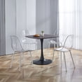thumbnail image 4 of Set of 4 PP Plastic Dining Chairs with Metal Legs, Plastic Seat, Transparent, 4 of 9