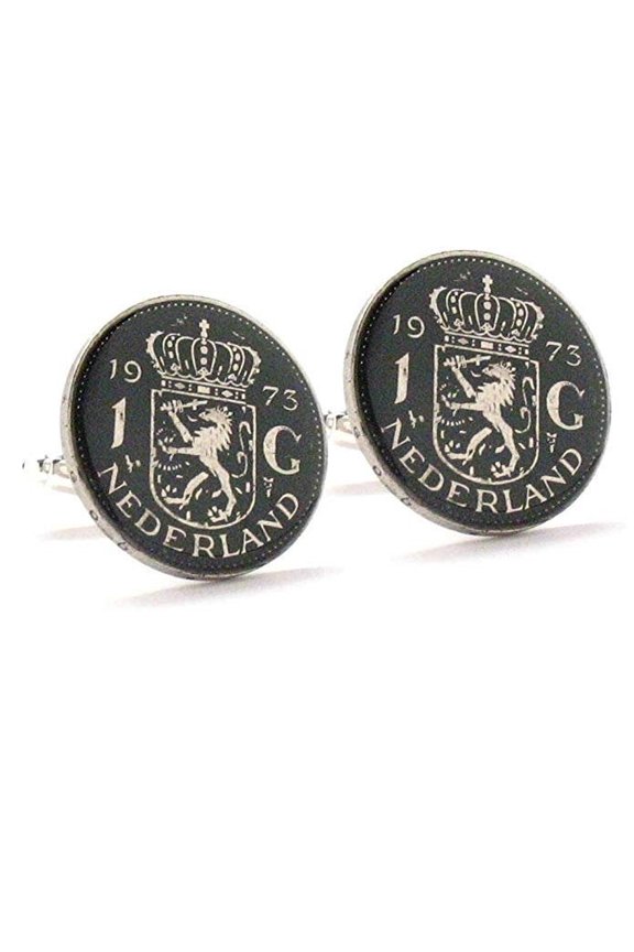 Enamel Cufflinks Netherlands Enamel Coin Jewelry Cuff Links Nederland Dutch Holland Wind Mill Crest Hand Painted