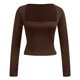 thumbnail image 5 of Camiseta sexy de cuello cuadrado y manga larga - Abrigo de otoño para chicas guapas, tejido suave y elástico, diseño a juego, adecuado para ocasiones informales, 5 of 5
