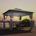 thumbnail image 2 of Outsunny 11x11FT Adjustable Pop Up Canopy Tent w/ Solar-Powered LED Lights, 2 of 10