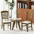 thumbnail image 5 of Spaco Dining Chairs Set of 2, Kitchen Chair with Rubber Wood Frame and Padded Seat, Walnut, 5 of 9