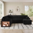 thumbnail image 5 of Gewnee 117 inch Sectional Sofa with Pull Out Bed,U-Shaped Modular Sectional with Storage,Cloud Couch for Living Room,Family Room & Apartment,Black, 5 of 7