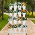 thumbnail image 7 of SHENCAIOU Plant Display Stand with Wheels, Movable Metal Flower Stand, Suitable for Open Garden, Front Desk of Shopping Mall (White Flower Stand - White Bucket), 7 of 7