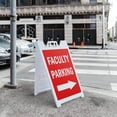 thumbnail image 5 of A-frame Sidewalk Faculity Parking With Arrow 24" x 36" Double Sided A-Frame Sidewalk Sign, Includes 2 Plastic Inserts | Foldable Portable White Signicade Sandwich Board Signs, 5 of 5