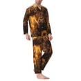 thumbnail image 2 of Balery Cute Cow Sunflower Field Pijama para Hombre de Dos Piezas con Manga Larga, Conjunto de Dormir y Descanso Suave con Bolsillos-Small, 2 of 5
