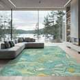 thumbnail image 2 of ODIKA 6'x9' Ultra-Soft Area Rug, Cartoon Ocean Animal Tropical Island Voyage Whale Sea Turtle Playful Expressive None Washable, Bare feet friendly, Silk-Touch for Guest Room, Bedroom, 2 of 7