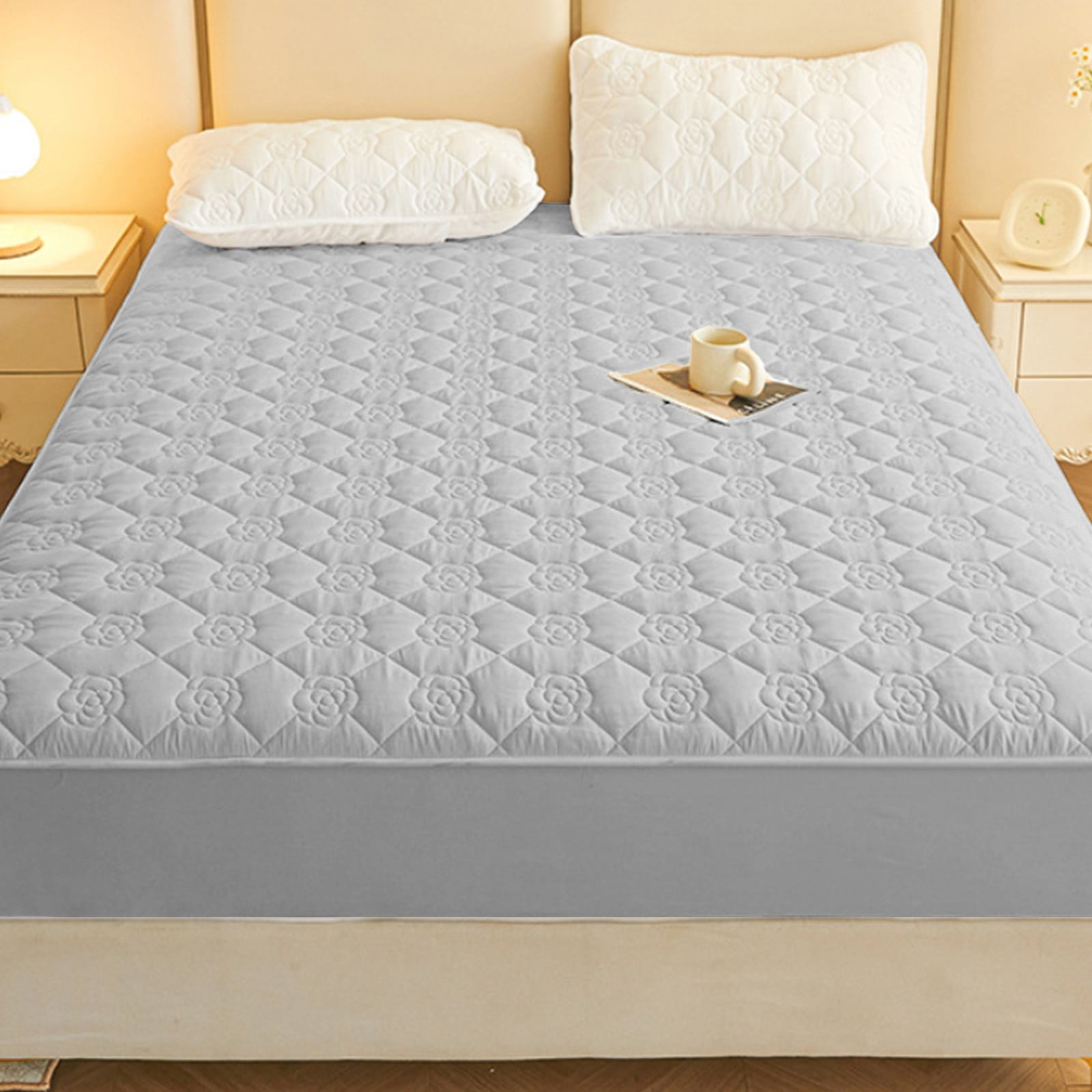 Tgbvmt Waterproof Fitted Bed Sheet Soft Polyester Mattress Protector 180x200cm Breathable Washable Bed Cover for Home Hotel Dormitory Bedroom Comfort Ideal for All Seasons and Daily Use