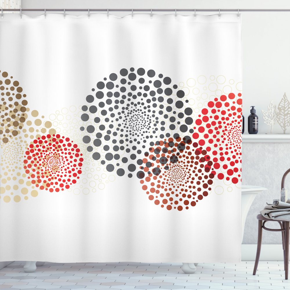 Abstract Shower Curtain, Modern and Cool Design with Abstract Dots like
