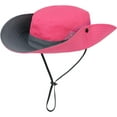 thumbnail image 2 of Kids Sun Hat with Ponytail Hole UV Protection Wide Brim Summer Beach Bucket Cap Fishing Hat for Girls, 2 of 7