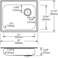 thumbnail image 2 of Elkay Ge12521r Dayton 25" Drop In Single Basin Stainless Steel Kitchen Sink - 2 Faucet, 2 of 7