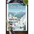 thumbnail image 3 of Lake Tahoe, California, Retro Ski Resort (9x12 Wall Art Print, Home Decor), 3 of 3