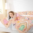 thumbnail image 4 of Feelyou Kawaii Gingerbread Man Queen Comforter Set, Christmas Dessert House Bedding Sets, Teens Kids Boys Girls Reversible Bedding Comforter Set, Super Cozy Room Decor, 3pcs, 4 of 8