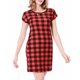 thumbnail image 4 of do casual de manga corta para mujer do hasta la con bolsillo - rojo, SG Sunnimix Vestido recto plisado, 4 of 8