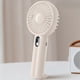 thumbnail image 1 of Rechargeable Handheld Fan 5 Speeds USB Portable Mini Quiet Cooling Fan with Digital Display - White, 1 of 5