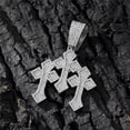thumbnail image 6 of Men Women Hip Hop Three Crosses Pendant Necklace 13mm Crystal Cuban Chain HipHop Iced Out Bling Necklaces Fashion Charm Jewelry, 6 of 9