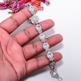 thumbnail image 4 of White Topaz, CZ 925 Sterling Silver Adjustable Bracelet 7-8" B131231, 4 of 6