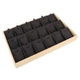 thumbnail image 1 of Exhibidor de joyas de madera con 18 rejillas para colgar collares y colgantes Terciopelo negro, 1 of 7