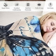 thumbnail image 3 of Sleepy Butterfly Blanket Fuzzy Throws Retro Blue Butterfly Blanket Adult Women Youth Girls Retro Plush Blanket Bed Sofa Multiple specifications, 3 of 6