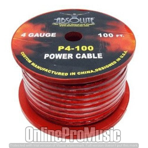 Clear Red Pyramid RPR425 4 Gauge Power Wire 25 feet OFC 