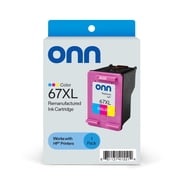onn. 67XL HP High Yield Remanufactured Ink Cartridge, Tri-Color - Eco-Friendly
