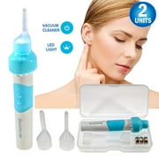 2pc Ear Wax Vacuum Removal Kit - Easiest Ear Cleaner & Ear Wax Removal Tool - Soft Silicone, Automatic Earwax Remover With Bright LED Light