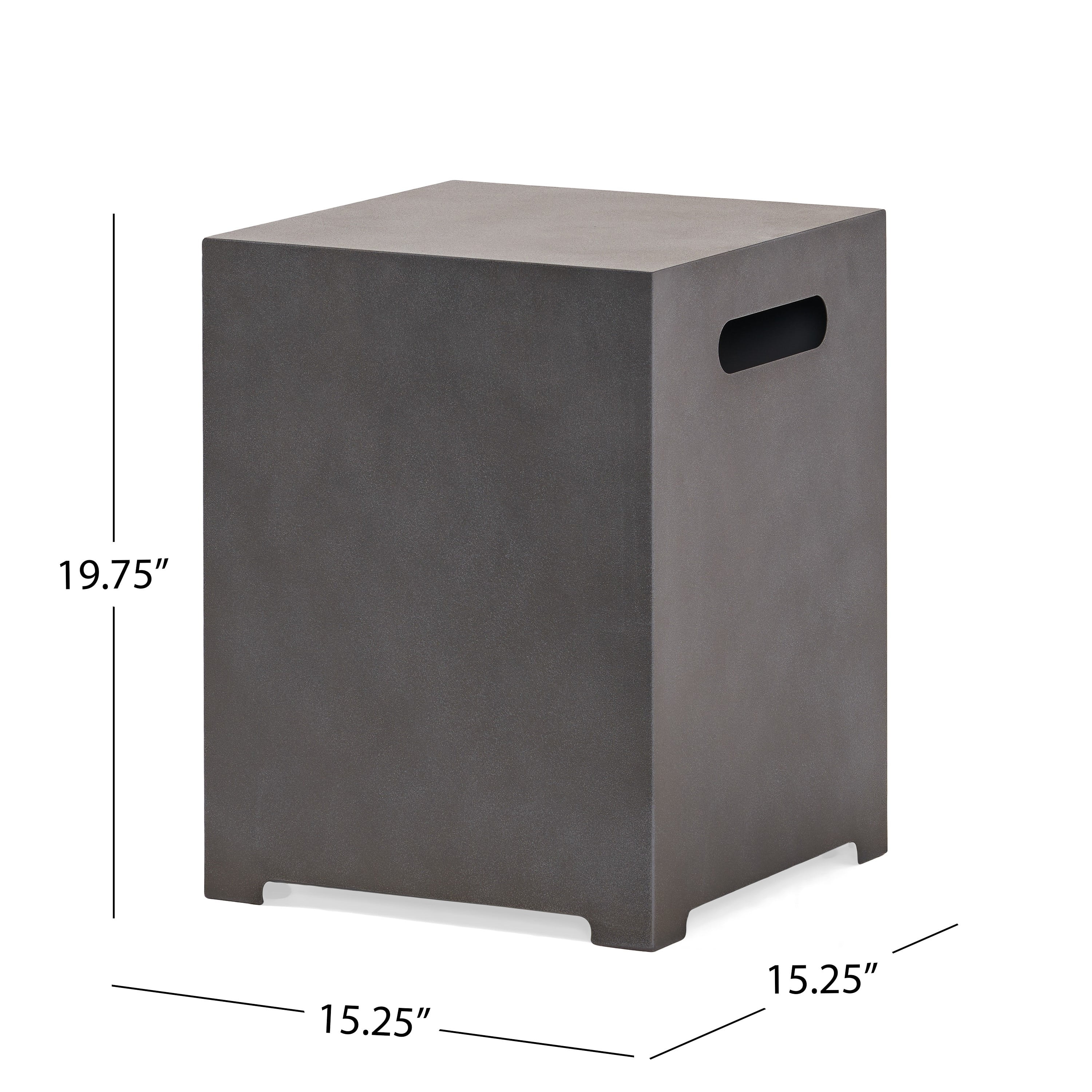 GDF Studio Jasmine Outdoor 50,000 BTU Rectangular Fire Pit with Tank Holder,Propane Gas , Concrete
