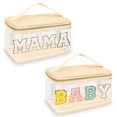 thumbnail image 1 of Bolsa de maquillaje Izuzta Chenille Letter Clear Mama Baby, 2 unidades, 1 of 8