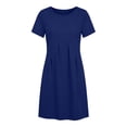 thumbnail image 5 of Byworldtasic Women's 2026 T Shirt Dress Summer Casual Flowy Short Sleeve Ruched Waistline Round Neck Going Out Dress, 5 of 7