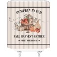 thumbnail image 3 of Pumpkin Shower Curtain Fall Thanksgiving Harvest Gather Rustic Sweet Farmhouse Home Fabric Bathroom Decor Set with Hooks,70 W X 70 H, 3 of 4